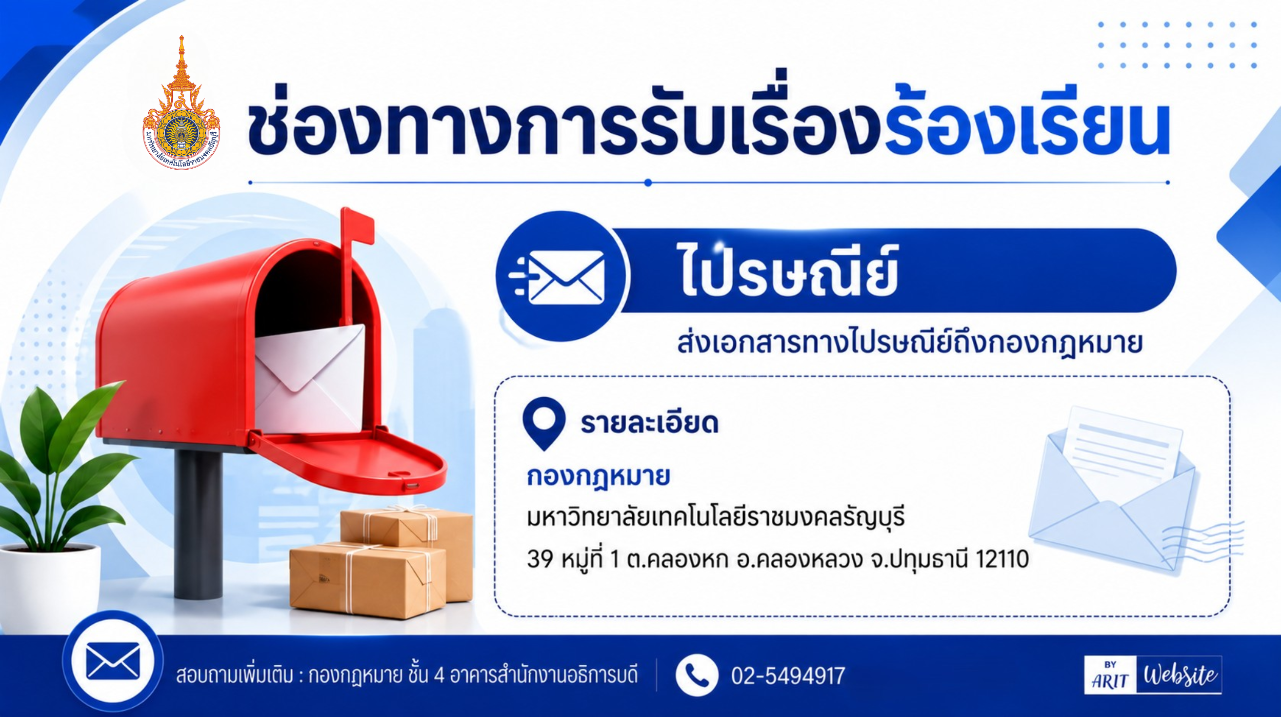 ช่องทางการรับเรื่องร้องเรียน-ไปรษณีย์