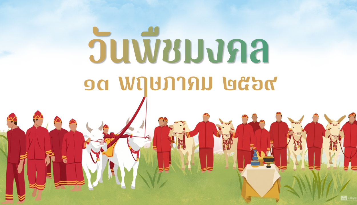 13 พฤษภาคม 2569 วันพืชมงคล และพระราชพิธีจรดพระนังคัลแรกนาขวัญ พระโคเสี่ยงทาย